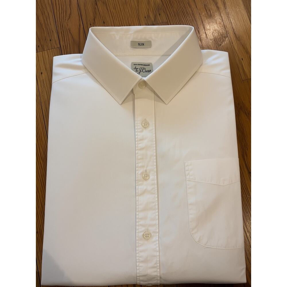 J.Crew Slim Men’s White Dress Shirt Button Front Long Sleeve Classic Fit